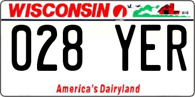 WI license plate 028YER