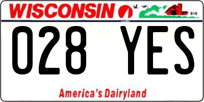WI license plate 028YES