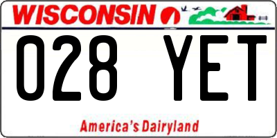 WI license plate 028YET
