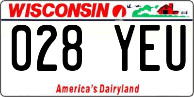 WI license plate 028YEU