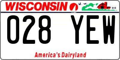 WI license plate 028YEW