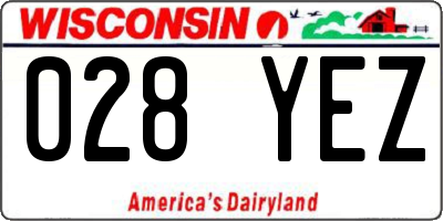 WI license plate 028YEZ