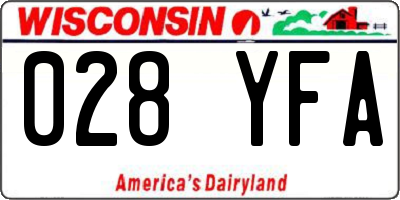 WI license plate 028YFA