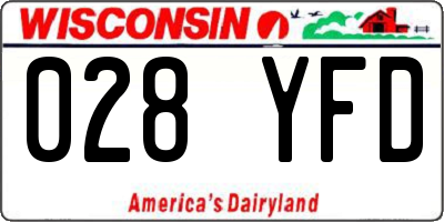 WI license plate 028YFD