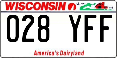 WI license plate 028YFF