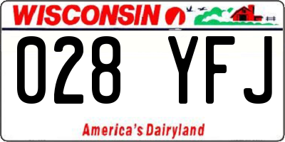 WI license plate 028YFJ