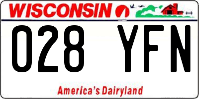 WI license plate 028YFN
