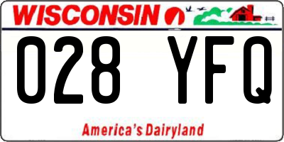 WI license plate 028YFQ