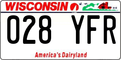 WI license plate 028YFR