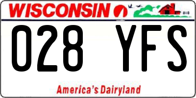 WI license plate 028YFS