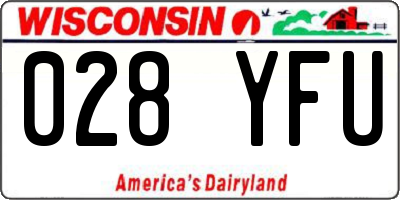WI license plate 028YFU