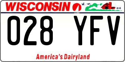 WI license plate 028YFV