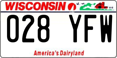 WI license plate 028YFW