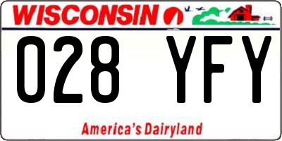 WI license plate 028YFY