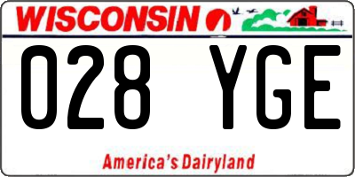 WI license plate 028YGE