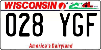 WI license plate 028YGF