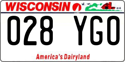 WI license plate 028YGO