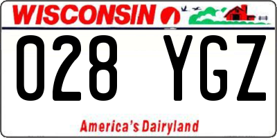 WI license plate 028YGZ