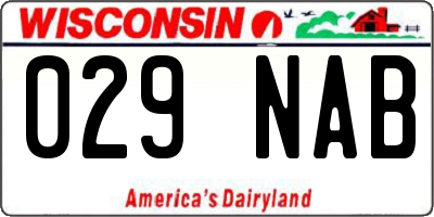 WI license plate 029NAB