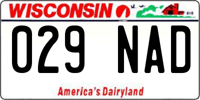 WI license plate 029NAD
