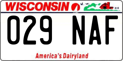 WI license plate 029NAF