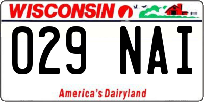 WI license plate 029NAI