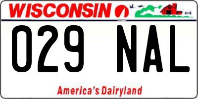 WI license plate 029NAL