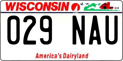 WI license plate 029NAU