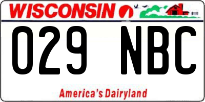 WI license plate 029NBC