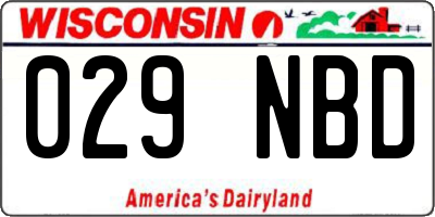 WI license plate 029NBD