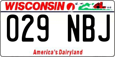 WI license plate 029NBJ