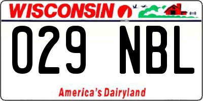 WI license plate 029NBL