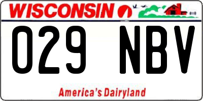 WI license plate 029NBV
