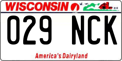 WI license plate 029NCK