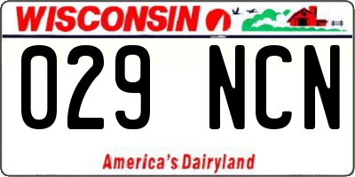 WI license plate 029NCN