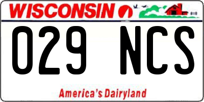 WI license plate 029NCS