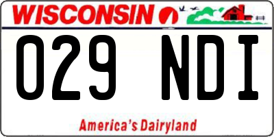 WI license plate 029NDI