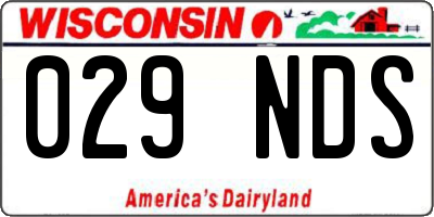 WI license plate 029NDS