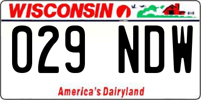 WI license plate 029NDW