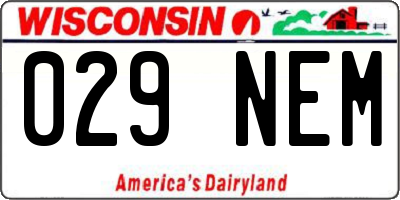 WI license plate 029NEM