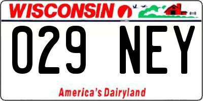 WI license plate 029NEY