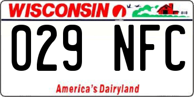 WI license plate 029NFC