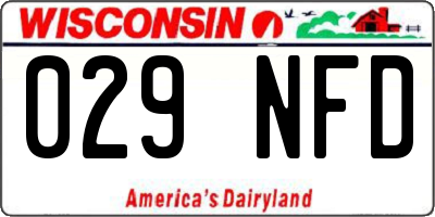 WI license plate 029NFD