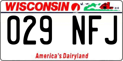 WI license plate 029NFJ
