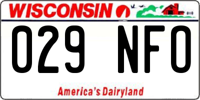 WI license plate 029NFO