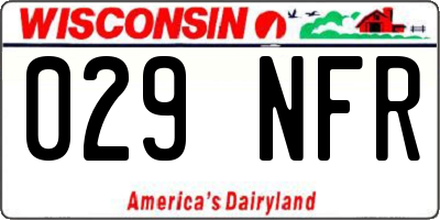 WI license plate 029NFR