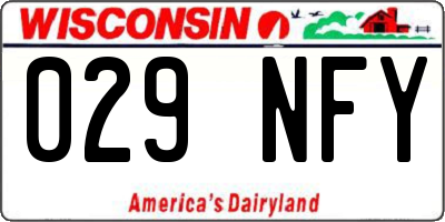 WI license plate 029NFY
