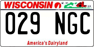 WI license plate 029NGC