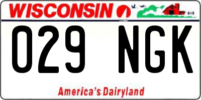 WI license plate 029NGK