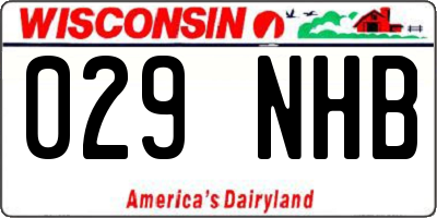 WI license plate 029NHB
